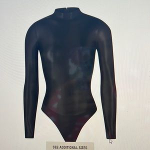 Skims faux leather mock neck bodysuit